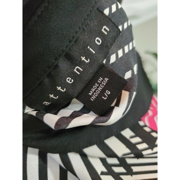 Attention Women's Multicolor 100% Polyester Long Sleeve Collared Top Shirt - Picture 7 of 15